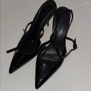 Aldo Glossy Black Pointed Heels